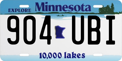 MN license plate 904UBI