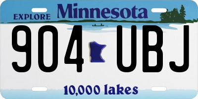 MN license plate 904UBJ