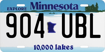 MN license plate 904UBL