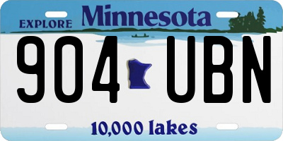MN license plate 904UBN