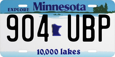 MN license plate 904UBP