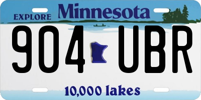 MN license plate 904UBR