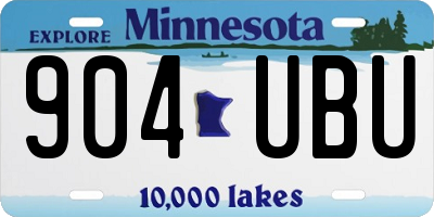 MN license plate 904UBU