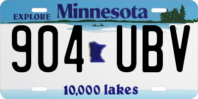 MN license plate 904UBV