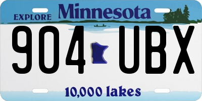 MN license plate 904UBX