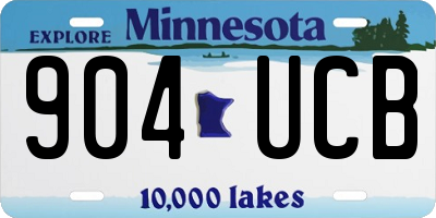 MN license plate 904UCB