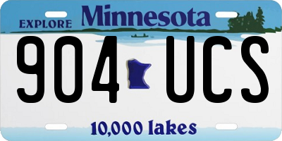 MN license plate 904UCS