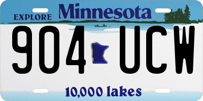 MN license plate 904UCW