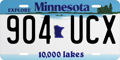 MN license plate 904UCX