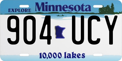 MN license plate 904UCY