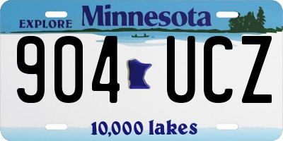 MN license plate 904UCZ