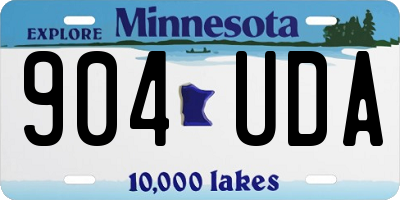 MN license plate 904UDA