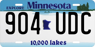 MN license plate 904UDC