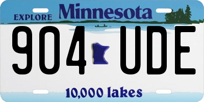 MN license plate 904UDE