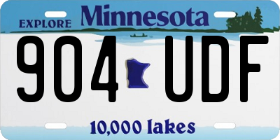 MN license plate 904UDF