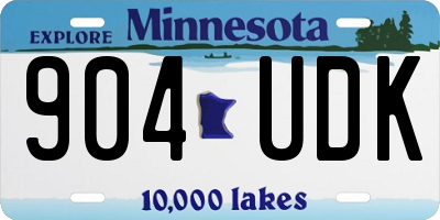 MN license plate 904UDK