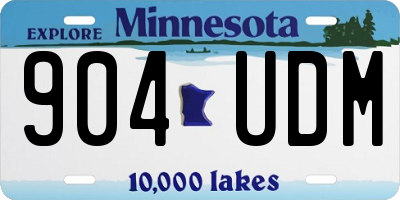 MN license plate 904UDM