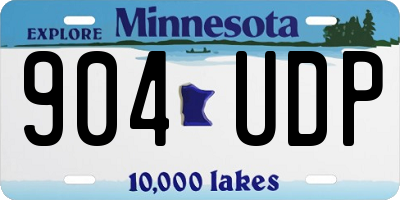 MN license plate 904UDP