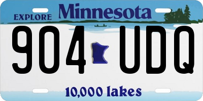 MN license plate 904UDQ