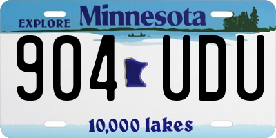 MN license plate 904UDU