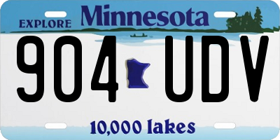 MN license plate 904UDV