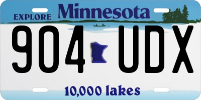 MN license plate 904UDX