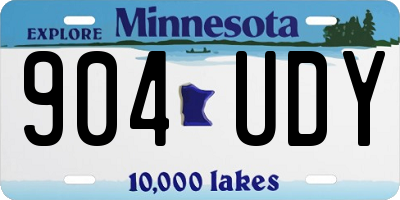 MN license plate 904UDY