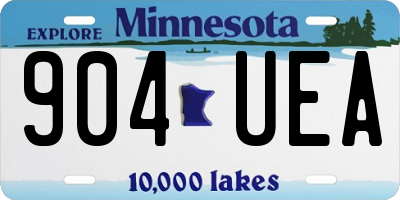 MN license plate 904UEA