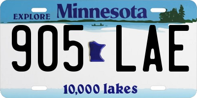 MN license plate 905LAE