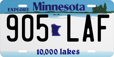 MN license plate 905LAF