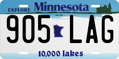 MN license plate 905LAG