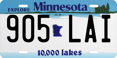 MN license plate 905LAI