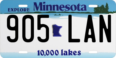 MN license plate 905LAN