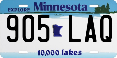MN license plate 905LAQ