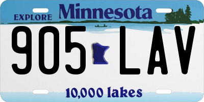 MN license plate 905LAV