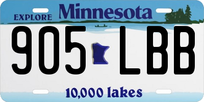 MN license plate 905LBB