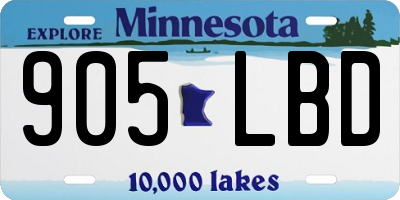 MN license plate 905LBD