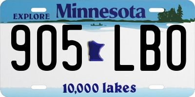 MN license plate 905LBO