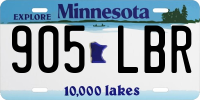 MN license plate 905LBR