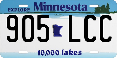 MN license plate 905LCC