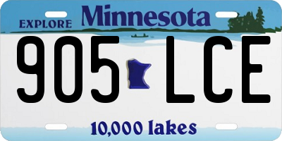 MN license plate 905LCE