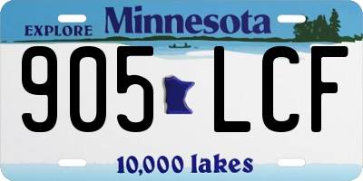 MN license plate 905LCF