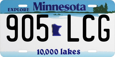 MN license plate 905LCG