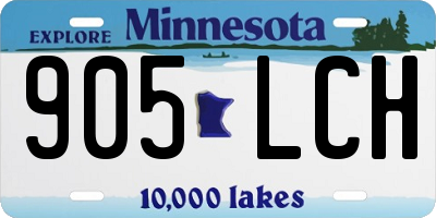 MN license plate 905LCH