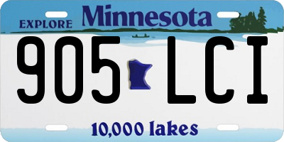 MN license plate 905LCI