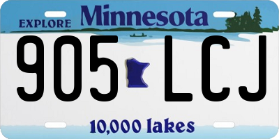 MN license plate 905LCJ
