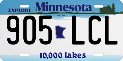 MN license plate 905LCL