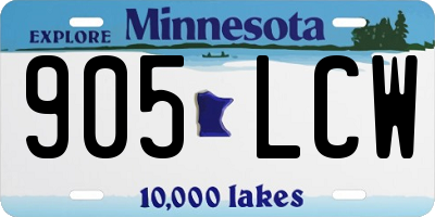 MN license plate 905LCW
