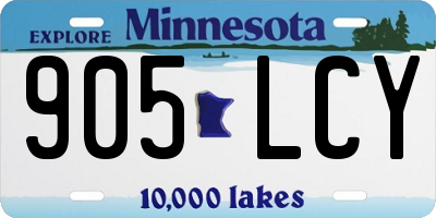 MN license plate 905LCY