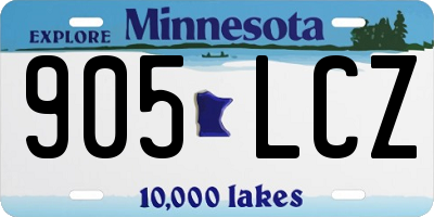 MN license plate 905LCZ